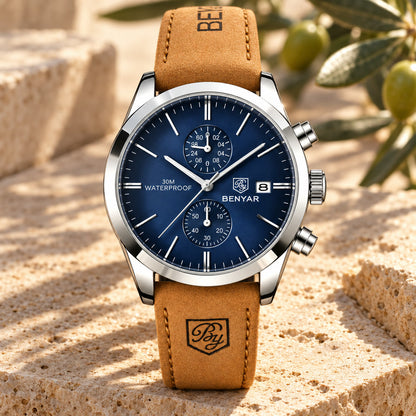 Benyar Secca Chronograph on travertine stone